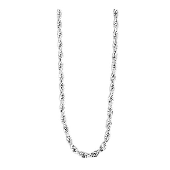 Edelstahl Damen Kordelkette Halskette 2 mm 42 cm + 5 cm Länge silberfarben Karabinerverschluss