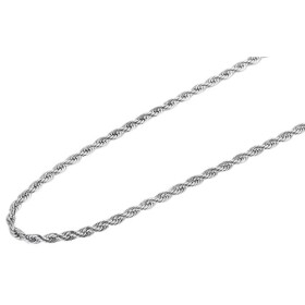 Edelstahl Damen Kordelkette Halskette 2 mm 42 cm + 5 cm Länge silberfarben Karabinerverschluss