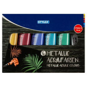 Acrylfarbe Metallic 6er-Set in Tube à 83 ml