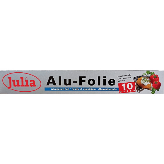 Julia Alu-Folie hitzebeständige und reißfeste Aluminiumfolie 10m x 29cm