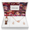 Excellanc Damen Geschenkset mit Uhr, Ohrringen und Halskette roségoldfarbig Analog