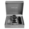 Geschenkset Herrenuhr Wechselarmbänder Edelstahl Kunstleder