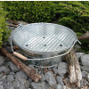 Schulz Zink Grill mit 45cm Edelstahl Grillrost und Tragebügel - 3 teilig - 47 x 19 cm