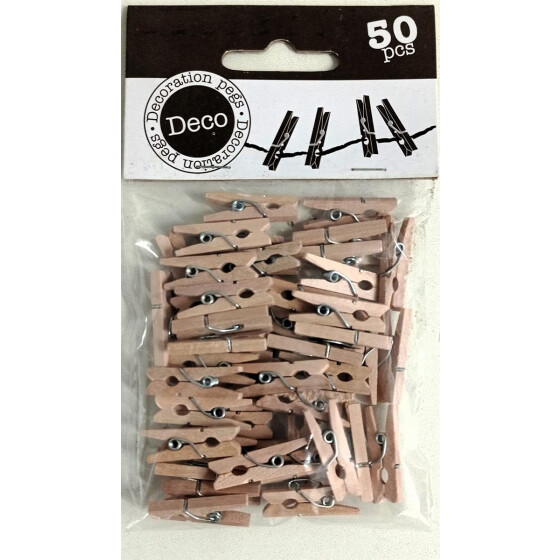 Deko Holzklammern 50 St. 25 x 7 mm Dekoklammern