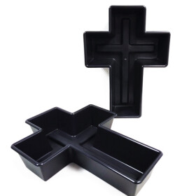 Grab Pflanzschale Kreuz Kunststoff Anthrazit Gartenbedarf...