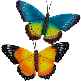 Livinja Wanddeko Metall Motiv Schmetterling 23 cm x 33,5 cm