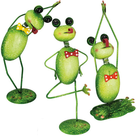 Livinja Metall Yoga-Frosch H= 32 cm grün
