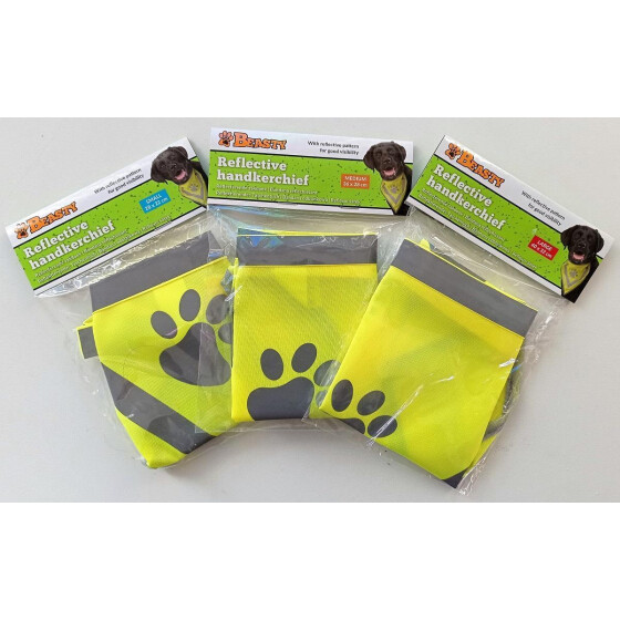 Beasty Refelktierendes Hundehalstuch - LARGE - 40x32cm - gelb / silber