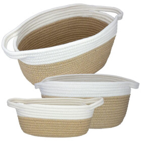 Livinja PAROS Korb klein Baumwolle weiß-natur 28 x...