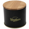 Livinja KOSTBAR Metalldose klein schwarz ca. d= 9 x H= 8 cm Bambusdeckel