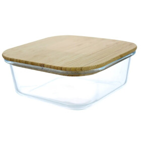 Sustania NOVARA Frischhaltedose aus Glas Bambusdeckel ca....
