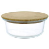 Sustania ALESSANDRIA Frischhaltedose aus Glas Bambusdeckel ca. 15 x 15 x 6,6 cm ca. 650 ml