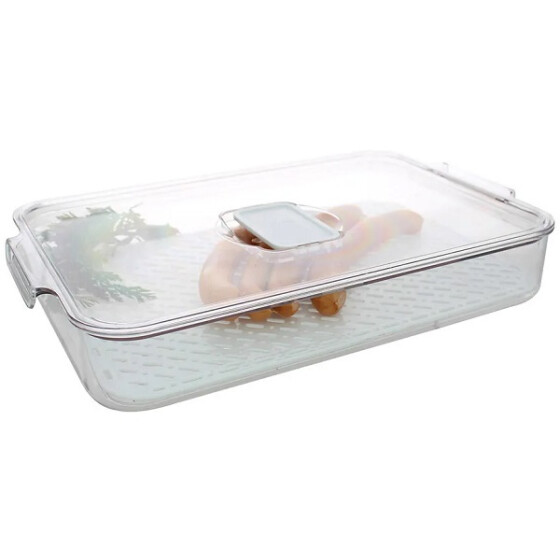 PARMA Kühlschrankbox Clickdeckel Belüftungsklappe Abtropfgitter 33x21,5x5,5cm transparent PP Centi