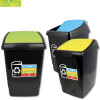 Abfalltsammler RECYCLING 3er-Set 12 Liter 26 x 22,5 x 35 cm Tonne Schwarz Deckel farbig