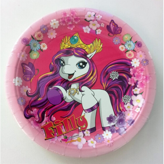 Party Pappteller FILLY Einhorn Kinderteller d=23 cm 8 Stück Riethmüller 552475