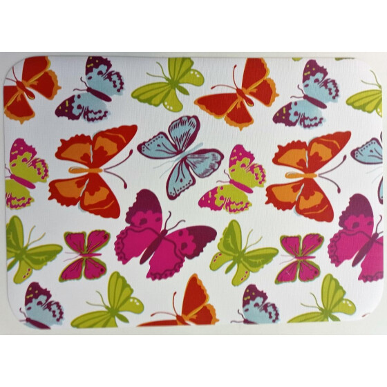 Tisch-/Platzset Schmetterling weiß/ bunt 43 x 30 cm Kunststoff