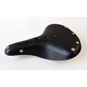 Leder Touren Sattel Cow schwarz mit silberfarbenen Nieten...