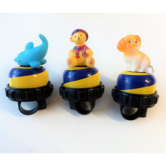 Point Kinderfahrrad Glocke "Spin Bell" - mit drehbarem Tiermotiv - OEM Werkstattversion 1 Stück lose