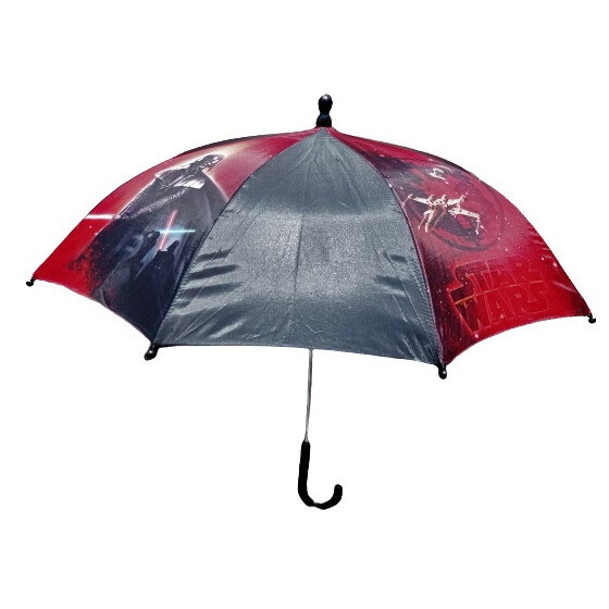 Kinder Regenschirm Star Wars Motive schwarz / rot - 67cm Durchmesser