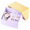 Set Damenuhr Analog bicolour mit 6 rosegoldfarbenen Ohrsteckern