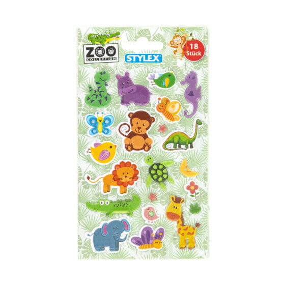 Stylex 36529 "Zoo Collection" Sticker 18 Stück