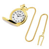 Taschenuhr Hirschmotiv goldfarben 45 mm Edelstahl Savonette Analog