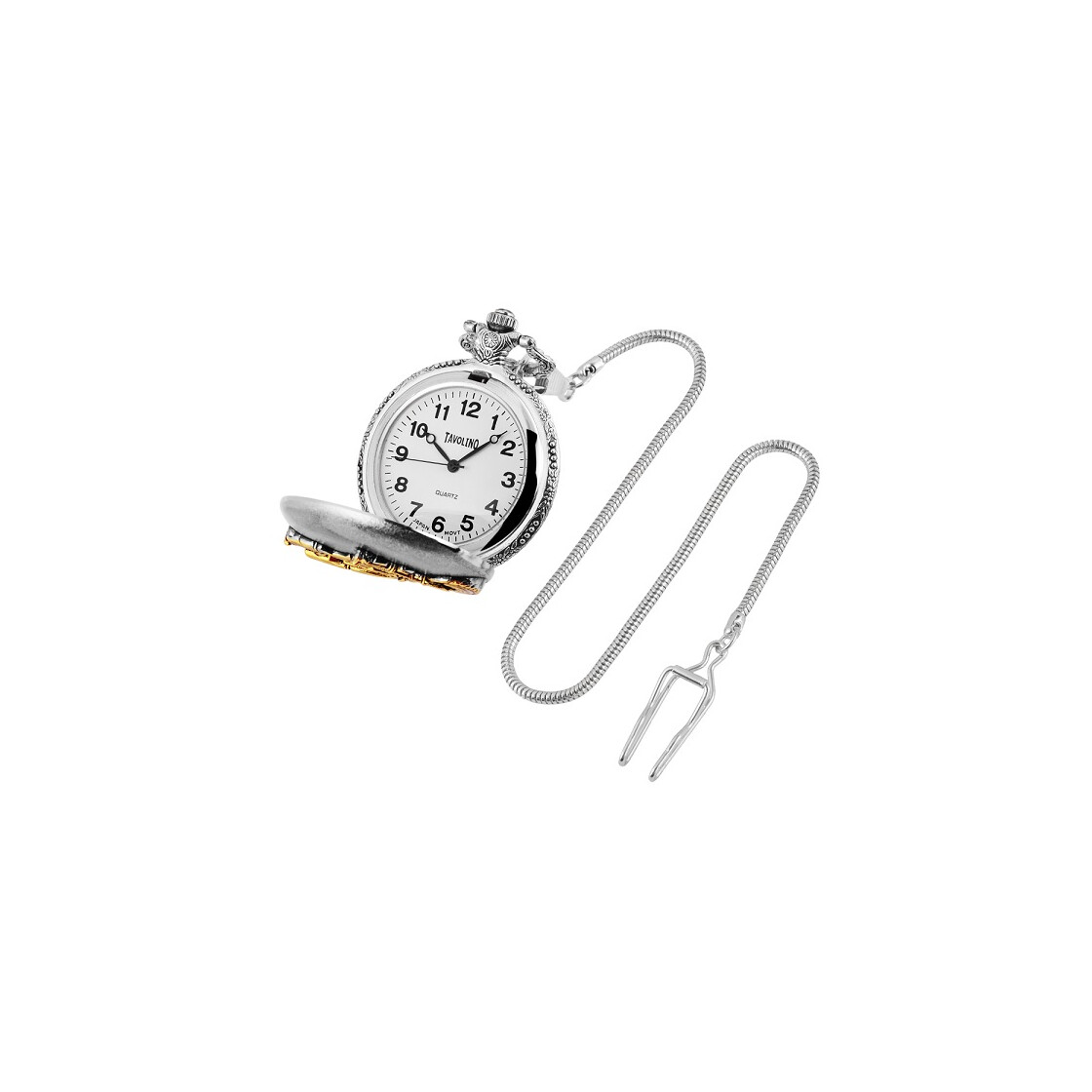 Excellanc Orologio Da Taschino Analogico Al Quarzo - Cassa Argento E Quadrante Bianco
