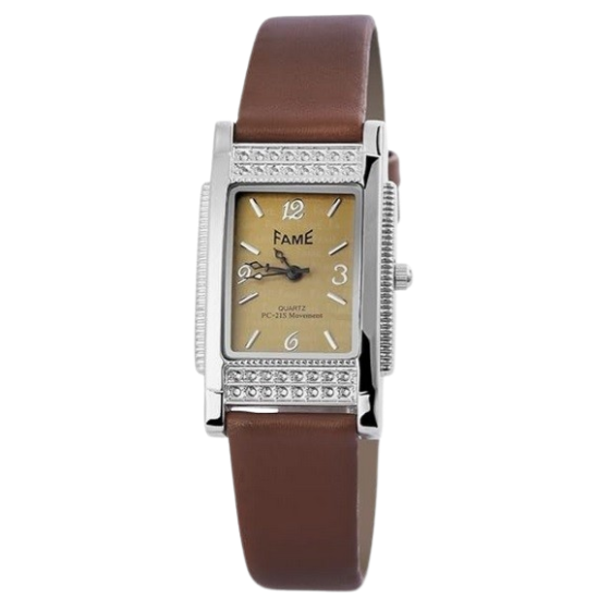 Damenuhr Armbanduhr Kunstleder braun Fame 100327500105 Analog