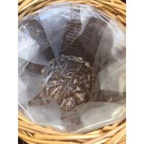 Sustania Stabiler Weidenkorb mit Henkel dunkelbraun/beige...