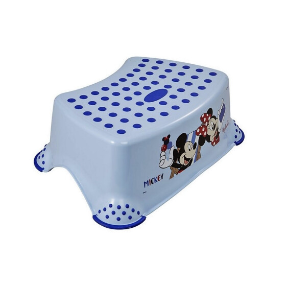 Keeeper Tritthocker "Mickey und Minnie" 40,50 x 28,5 x 14 cm  - hellblau - anti-rutsch