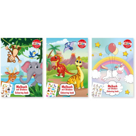 Stylex 77077 Sticker-Malbuch DIN A4 Tiermotive 1 Stück