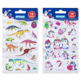 Stylex 36523 18 Sticker Dino oder Einhorn 1 Stück