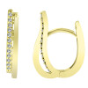 585/- Gold Klapp-Creolen, Zirkoniabesatz, Gelbgold, 14 Karat