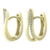 585/- Gold Klapp-Creolen, Zirkoniabesatz, Gelbgold, 14 Karat