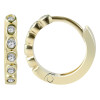 585/- Gold Klapp-Creolen, Zirkoniabesatz, Gelbgold, 14 Karat