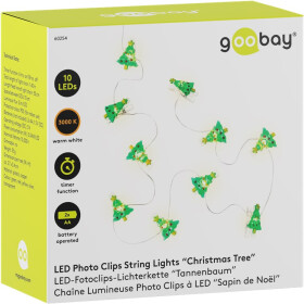 10er LED Fotoclips Lichterkette Tannenbaum Weihnachten Deko Beleuchtung Goobay 60254