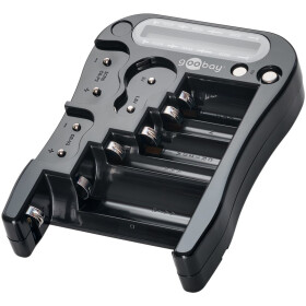 LCD Batterietester schwarz Standard- und Fotobatterien Knopfzellen Elektronik Messgeräte Goobay 64889