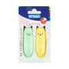 Mini Textmarker 2er-Pack Katzendesign verschiedene Farben Pastell