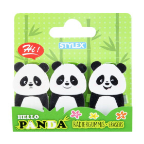 Radiergummi Radierer 3er-Set Tiermotiv "Panda"