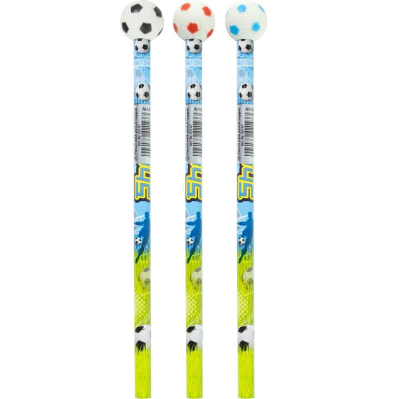 Bleistift Radiergummi Fussball Schaftbedruckung 1 Stück aus 3 Farben