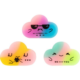 Radiergummi Wolke-Motiv bunt mit Gesicht bedruckt