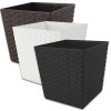 Kunststoff Pflanzkübel BALI 17 x 16,5 x 16,5 cm SCHWARZ eckig Flechtoptik
