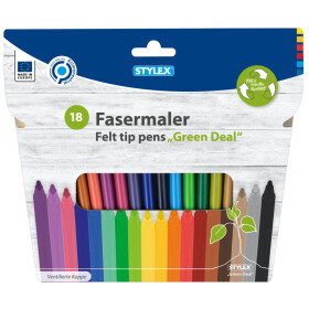 Stylex 64185 Fasermalstifte, 18 Stück, recycelt