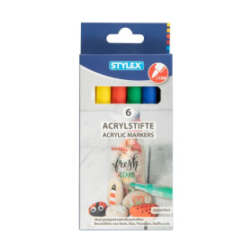 Stylex 32817 Acrylstifte 6 Stück 6 Farben wasserfest...