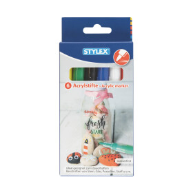 Stylex 32817 Acrylstifte 6 Stück 6 Farben wasserfest...
