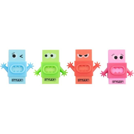 Radiergummi MONSTER Design GRÜN Schieber 1 Stück