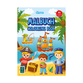 Stylex 77081 Malbuch Kinder DIN A4 80 Motive zum Ausmalen EINHORN-Deckblattmotiv