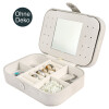 Schmuck Aufbewahrungsbox Reise Schmuckbox Spiegel grau Kunstleder 11,5 x 16 x 5 cm