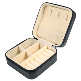 Aufbewahrungsbox Schmuck Reise Schmuckbox 10 x 10 cm grau Kunststoff