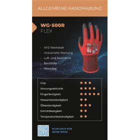 Arbeitsschutzhandschuhe rot schwarz 7/S Nitrilbeschichtung 13 Gauge-Nylonfutter